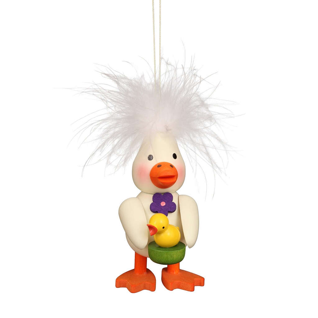 [CU 11 0712] Baumschmuck - Federentlein mit Kükennest