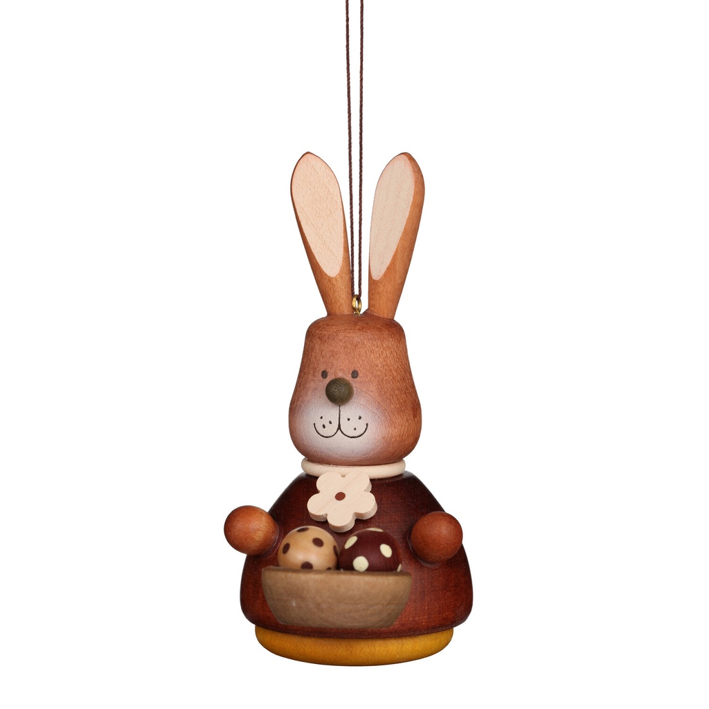 [CU 15 0209] Baumschmuck - Wackelhase mit Eierkorb natur