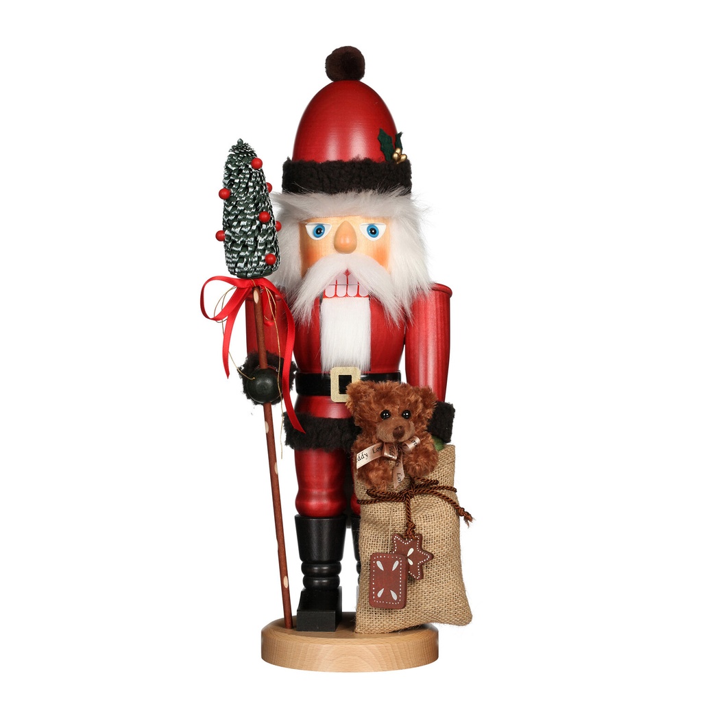 Nußknacker - Weihnachtsmann mit Teddy