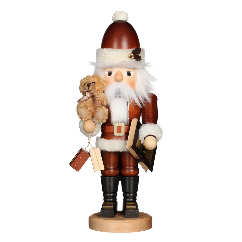 [CU 32 965] Nußknacker - Weihnachtsmann mit Teddy natur