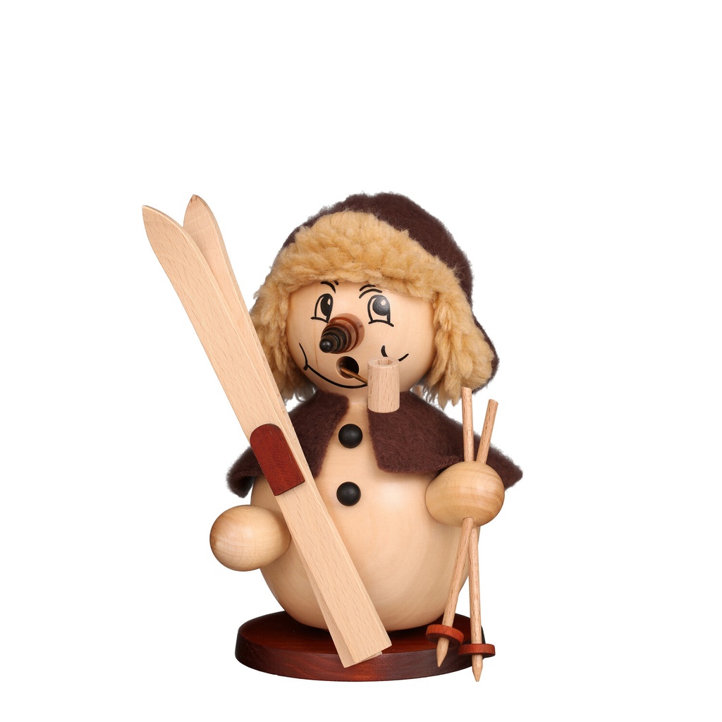[CU 35 863] Räuchermann - Schneemann Skifahrer natur