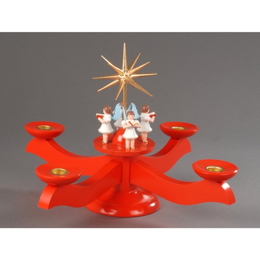 [AP 201/063] Adventsleuchter, rot - 4 stehende Engel