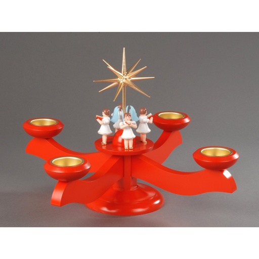 [AP 201/063/1] Adventsleuchter, rot - 4 stehende Engel