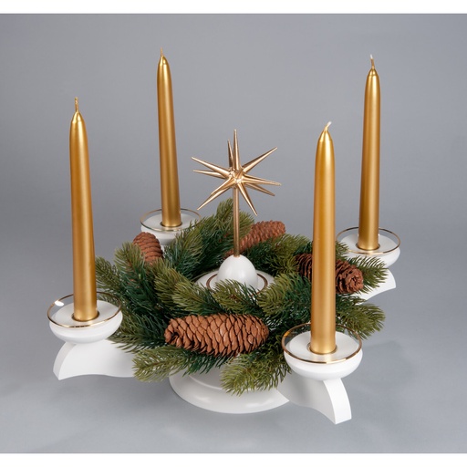 [AP 201/064 W K] Adventsleuchter, weiß - Weihnachtsstern