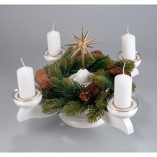 [AP 201/064/1 W K] Adventsleuchter, weiß - Weihnachtsstern