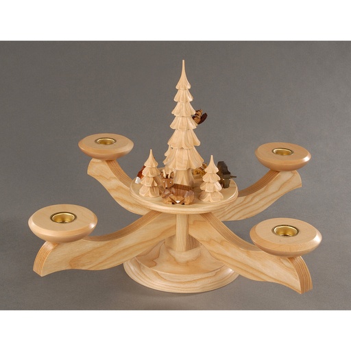 [AP 201/148] Adventsleuchter, natur - farbige Reifentiere