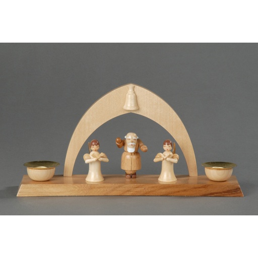 [AP 202/055/1 N] Kerzenhalter, natur - Petrus, Engel mit Gesangbuch