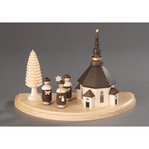 [AP 204/150] Seiffener Kirche mit Kurrende - kleiner Sockel