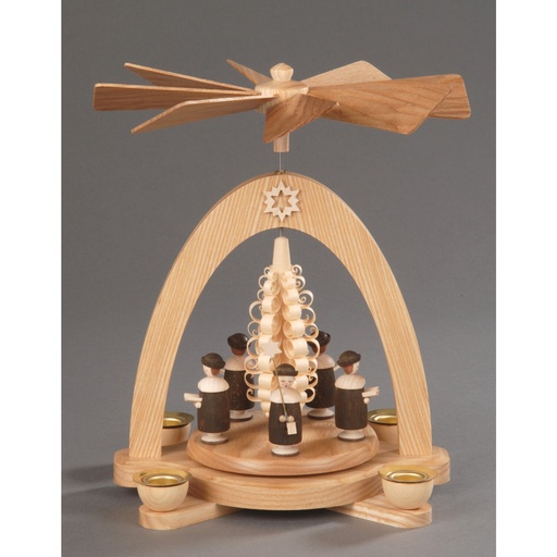 [AP 085/401] Pyramide, natur - Kurrende mit Hut und Spanbaum