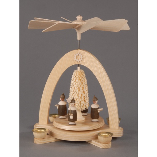 [AP 085/401/2] Pyramide, natur - Kurrende mit Mütze und Ringelbäumchen