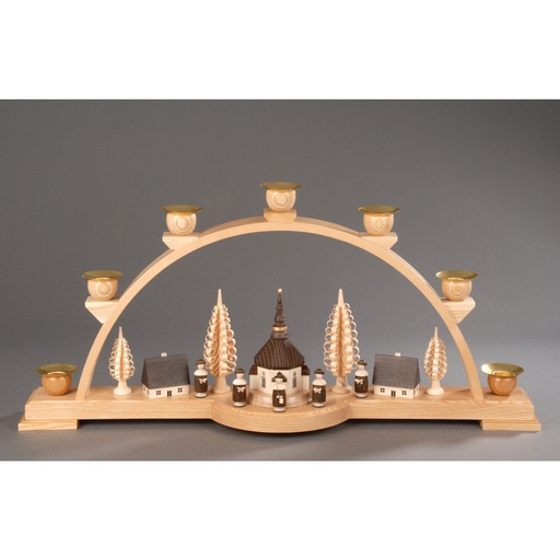 [AP 202/422/1] Schwibbogen, natur - Seiffener Dorf mit Kurrende