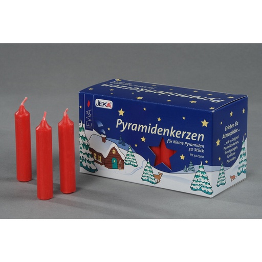 [AP 300/0371] Pyramidenkerzen, rot - 50 Stück